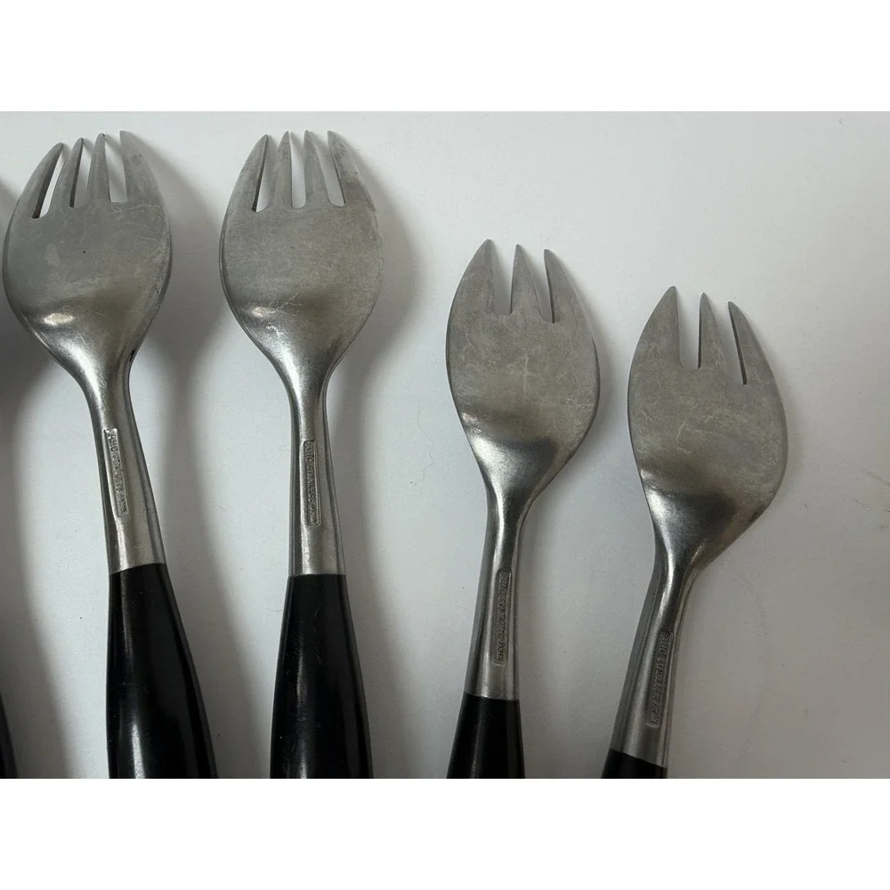 MCM Flatware 4 Dinner Forks 4 Salad AHC Japan after Dansk Kongo Pattern